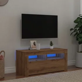 Mueble de TV luces LED madera roble artisan 90x35x40 cm von , TV-Möbel - Ref: Foro24-856322, Preis: 83,61 €, Rabatt: %