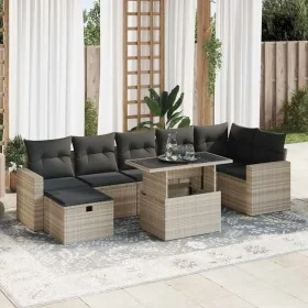 Set de sofás de jardín 8 pzas y cojines ratán sintético gris by , Garden sets - Ref: Foro24-3327832, Price: 616,00 €, Discoun...