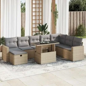 Set de sofás de jardín con cojines 9 pzas ratán sintético beige von , Gartensets - Ref: Foro24-3327839, Preis: 636,98 €, Raba...