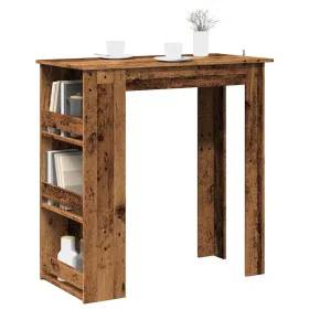 Mesa bar con estante almacenaje envejecida 102x50x103,5 cm by , Kitchen and dining tables - Ref: Foro24-856762, Price: 99,67 ...
