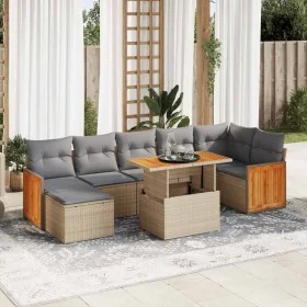 Set sofás jardín y cojines 7 pzas ratán sintético acacia beige by , Garden sets - Ref: Foro24-3327741, Price: 562,82 €, Disco...