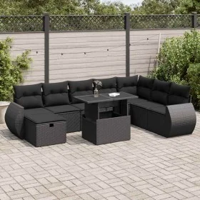 Set de sofás de jardín con cojines 9 pzas ratán sintético negro von , Gartensets - Ref: Foro24-3327915, Preis: 611,95 €, Raba...