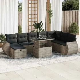 Set de sofás de jardín con cojines 9 pzas ratán sintético gris by , Garden sets - Ref: Foro24-3327920, Price: 594,06 €, Disco...