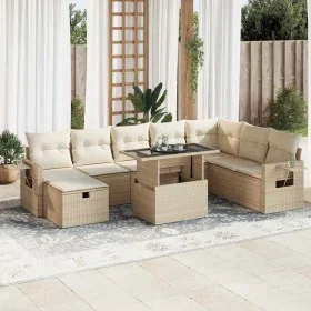 Set de sofás de jardín con cojines 9 pzas ratán sintético beige by , Garden sets - Ref: Foro24-3327878, Price: 695,99 €, Disc...