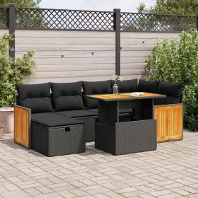 Set de sofás de jardín y cojines 8 piezas ratán sintético negro by , Garden sets - Ref: Foro24-3328154, Price: 485,38 €, Disc...