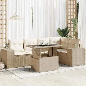 Juego de sofás jardín con cojines 6 pzas ratán sintético beige by , Garden sets - Ref: Foro24-3326799, Price: 531,23 €, Disco...
