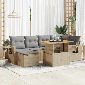 Set sofás de jardín 7 piezas y cojines ratán sintético beige von , Gartensets - Ref: Foro24-3327174, Preis: 520,06 €, Rabatt: %