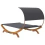 Tumbona con dosel madera curvada gris antracita 165x203x126 cm de vidaXL, Camas para exteriores - Ref: Foro24-313954, Precio:...