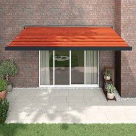 Retractable awning aluminum and orange and brown fabric 4.5x3 m by , Awnings - Ref: Foro24-3154619, Price: 705,12 €, Discount: %
