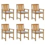 Garden chairs and cushions 6 units solid acacia wood by , Garden chairs - Ref: Foro24-3078165, Price: 443,99 €, Discount: %