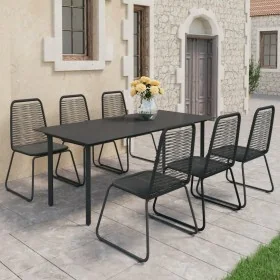 7-piece PVC rattan black garden dining set by , Garden sets - Ref: Foro24-3060134, Price: 534,69 €, Discount: %