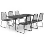 7-piece PVC rattan black garden dining set by , Garden sets - Ref: Foro24-3060134, Price: 534,22 €, Discount: %