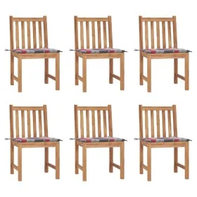 Garden chairs 6 units with cushions solid teak wood by , Garden chairs - Ref: Foro24-3073128, Price: 666,25 €, Discount: %