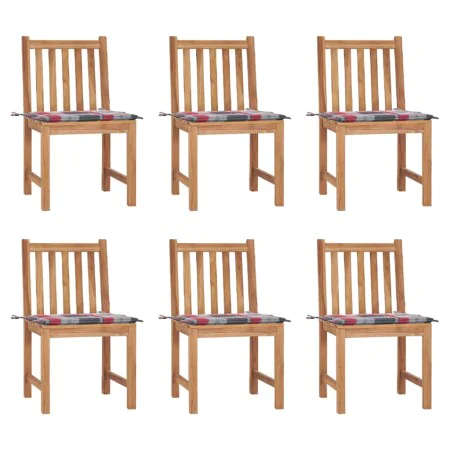 Garden chairs 6 units with cushions solid teak wood by , Garden chairs - Ref: Foro24-3073128, Price: 666,25 €, Discount: %
