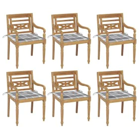 Batavia chairs 6 units solid teak wood with cushions by , Garden chairs - Ref: Foro24-3073336, Price: 726,53 €, Discount: %