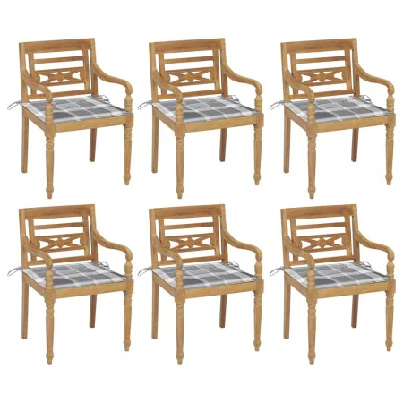 Batavia Stühle 6 Einheiten aus massivem Teakholz mit Kissen von , Gartenstühle - Ref: Foro24-3073336, Preis: 726,46 €, Rabatt: %