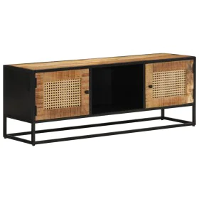 TV-Möbel unbehandeltes Mangoholz und Eisen 110x30x40 cm von , TV-Möbel - Ref: Foro24-353887, Preis: 201,44 €, Rabatt: %