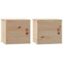 Armarios de pared 2 uds madera maciza de pino 31,5x30x30 cm de , Estantes y estanterías - Ref: Foro24-818356, Precio: 55,85 €...