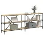 Sonoma oak engineered iron console table 200x30x75 cm by , Side tables - Ref: Foro24-832859, Price: 109,42 €, Discount: %