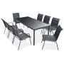 Juego de comedor de jardín 9 piezas de acero negro by , Garden sets - Ref: Foro24-43311, Price: 619,62 €, Discount: %