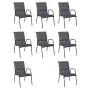 Juego de comedor de jardín 9 piezas de acero negro by , Garden sets - Ref: Foro24-43311, Price: 619,62 €, Discount: %