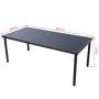 Juego de comedor de jardín 9 piezas de acero negro by , Garden sets - Ref: Foro24-43311, Price: 619,62 €, Discount: %
