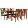 9-teiliges Esstisch-Set aus massivem Akazienholz von , Möbelsets für Küchen und Esszimmer - Ref: Foro24-275339, Preis: 1,00 €...