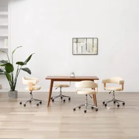 Swivel dining chairs 4 units synthetic leather cream by , dining chairs - Ref: Foro24-3054897, Price: 540,42 €, Discount: %