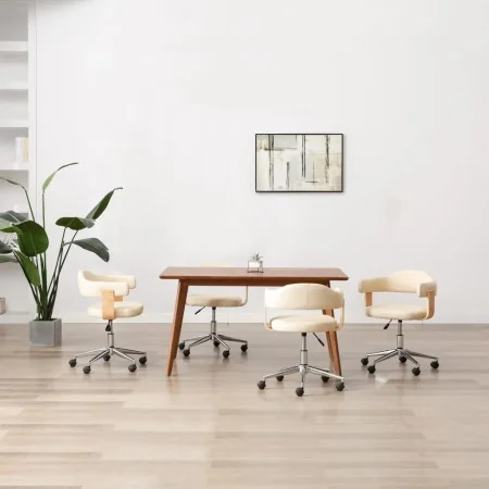 Drehbare Esszimmerstühle 4 Einheiten Kunstleder creme von , Essstühle - Ref: Foro24-3054897, Preis: 540,36 €, Rabatt: %