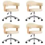 Sillas de comedor giratorias 4 unidades cuero sintético crema de , Sillas de comedor - Ref: Foro24-3054897, Precio: 540,42 €,...