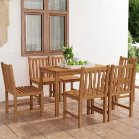 7-piece solid teak wood garden dining set by , Garden sets - Ref: Foro24-3059928, Price: 930,49 €, Discount: %