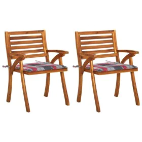 Garten-Esszimmerstühle mit Kissen 2 Stück massives Akazienholz von , Gartenstühle - Ref: Foro24-3060819, Preis: 203,47 €, Rab...