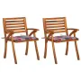 Garden dining chairs with cushions 2 pcs solid acacia wood by , Garden chairs - Ref: Foro24-3060819, Price: 203,47 €, Discoun...