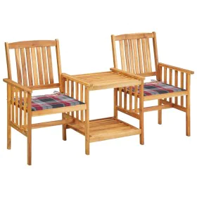 Chairs and garden table with cushions solid acacia wood by , Garden sets - Ref: Foro24-3061288, Price: 145,50 €, Discount: %