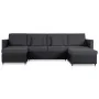 Ausziehbares 4-Sitzer-Schlafsofa aus schwarzem Kunstleder von , Sofas - Ref: Foro24-287217, Preis: 1,00 €, Rabatt: %