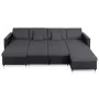 4-seater pull-out sofa bed in black synthetic leather by , Sofas - Ref: Foro24-287217, Price: 1,00 €, Discount: %