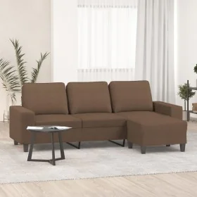 3-seater sofa with brown fabric stool 180 cm by , Sofas - Ref: Foro24-3201154, Price: 326,97 €, Discount: %
