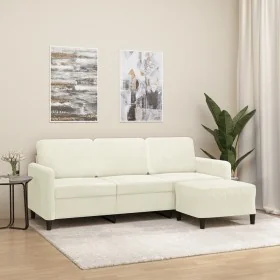 3-seater sofa with cream velvet stool 180 cm by , Sofas - Ref: Foro24-3201182, Price: 359,72 €, Discount: %