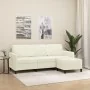 3-Sitzer-Sofa mit cremefarbenem Samthocker 180 cm von , Sofas - Ref: Foro24-3201182, Preis: 359,72 €, Rabatt: %