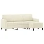 3-Sitzer-Sofa mit cremefarbenem Samthocker 180 cm von , Sofas - Ref: Foro24-3201182, Preis: 359,72 €, Rabatt: %