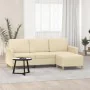 3-seater sofa with cream fabric stool 180 cm by , Sofas - Ref: Foro24-3201194, Price: 308,40 €, Discount: %