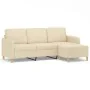 3-seater sofa with cream fabric stool 180 cm by , Sofas - Ref: Foro24-3201194, Price: 308,40 €, Discount: %