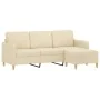3-seater sofa with cream fabric stool 180 cm by , Sofas - Ref: Foro24-3201194, Price: 308,40 €, Discount: %