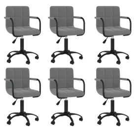 Sillas de comedor giratorias 6 unidades terciopelo gris oscuro de , Sillas de comedor - Ref: Foro24-3088024, Precio: 371,57 €...
