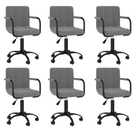 Swivel dining chairs 6 units dark gray velvet by , dining chairs - Ref: Foro24-3088024, Price: 371,57 €, Discount: %