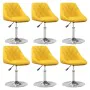 Senfgelbe drehbare Esszimmerstühle aus Samt 6 Stück von , Essstühle - Ref: Foro24-3088776, Preis: 280,83 €, Rabatt: %