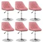 Silla de comedor giratoria 6 uds terciopelo rosa de , Sillas de comedor - Ref: Foro24-3088774, Precio: 324,90 €, Descuento: %