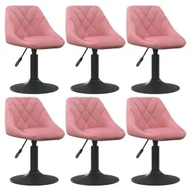 Drehbarer Esszimmerstuhl 6 Stk. rosa Samt von , Essstühle - Ref: Foro24-3088807, Preis: 340,88 €, Rabatt: %