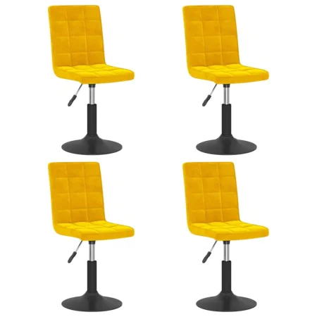 Sillas de comedor giratorias 4 uds terciopelo amarillo mostaza de , Sillas de comedor - Ref: Foro24-3089296, Precio: 236,46 €...