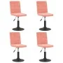 Swivel dining chairs 4 units in pink velvet by , dining chairs - Ref: Foro24-3089294, Price: 198,54 €, Discount: %